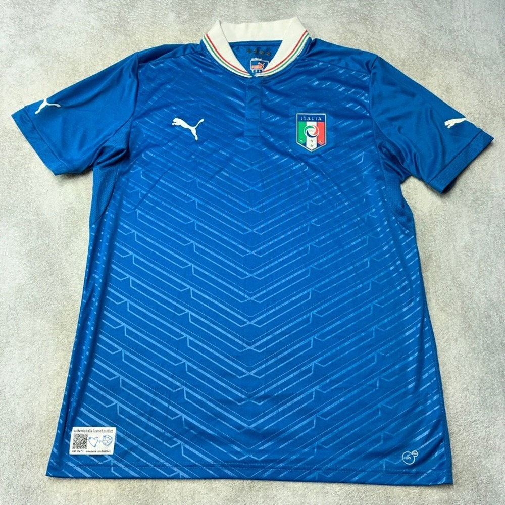 MN18 Italia Puma Home Jersey FIGC Blue Soccer Kit Italy 740356 Mens XL